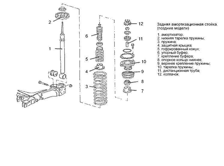 Снятие и установка, разборка и сборка передней амортизаторной стойки (для применения на моделе vw golf 3)