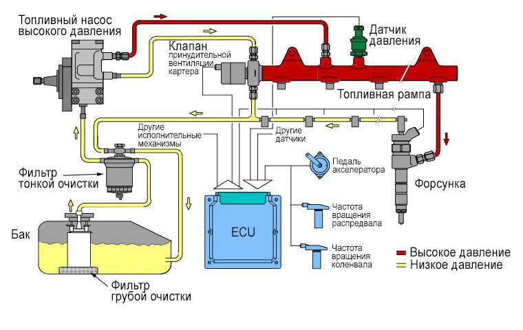 Устройство топливной системы дизельного двигателя