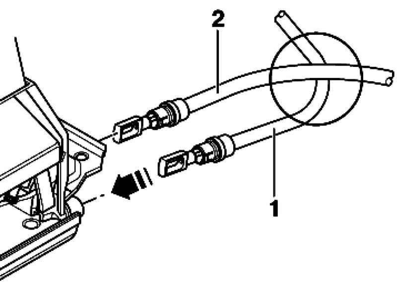 Снятие и установка тросов привода стояночного тормоза