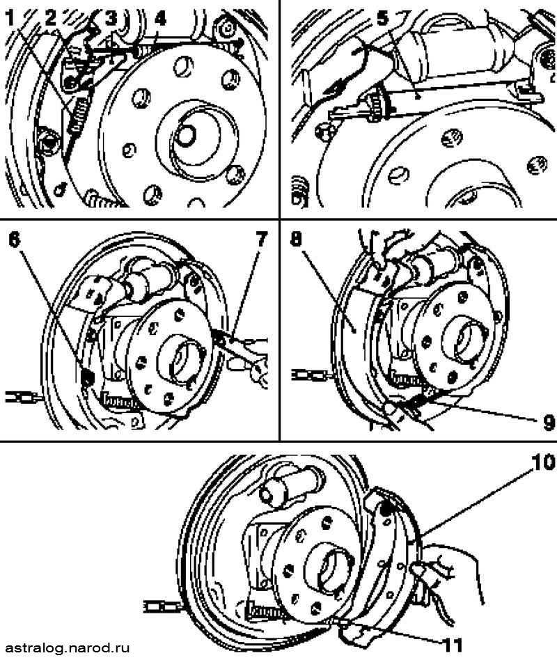 Снятие, обслуживание и установка колесных цилиндров барабанных тормозных механизмов задних колес